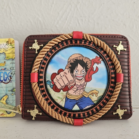NWT Loungefly X One Piece Luffy Rope Full Zip Wallet - Picture 3 of 8